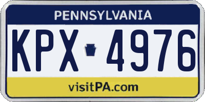 PA license plate KPX4976
