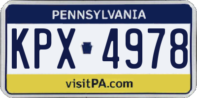 PA license plate KPX4978