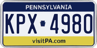 PA license plate KPX4980