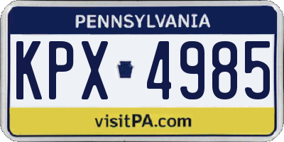 PA license plate KPX4985