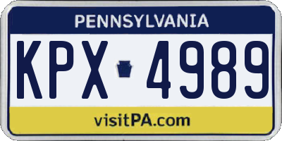 PA license plate KPX4989