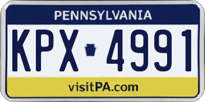 PA license plate KPX4991