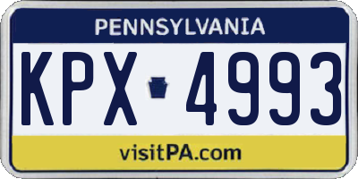 PA license plate KPX4993