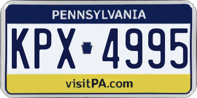 PA license plate KPX4995