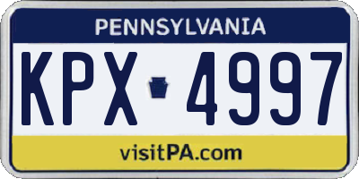 PA license plate KPX4997