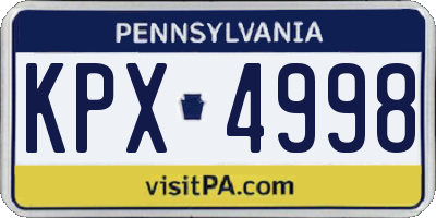 PA license plate KPX4998