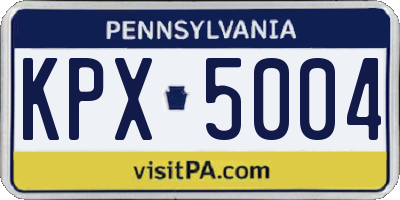 PA license plate KPX5004