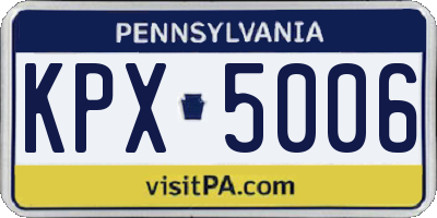 PA license plate KPX5006