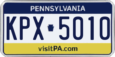 PA license plate KPX5010