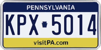 PA license plate KPX5014