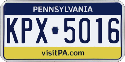 PA license plate KPX5016