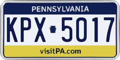 PA license plate KPX5017