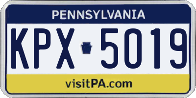 PA license plate KPX5019