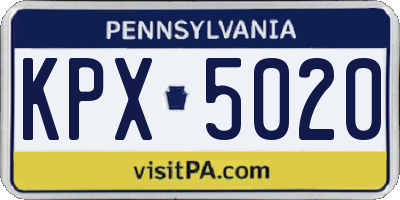PA license plate KPX5020