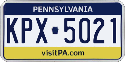 PA license plate KPX5021