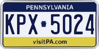 PA license plate KPX5024