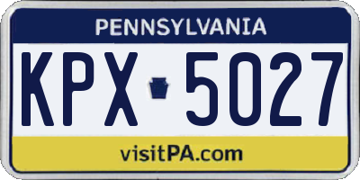 PA license plate KPX5027