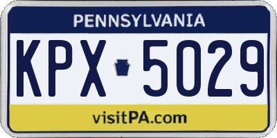 PA license plate KPX5029