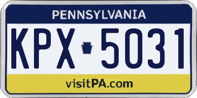 PA license plate KPX5031
