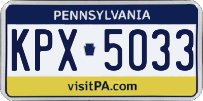 PA license plate KPX5033