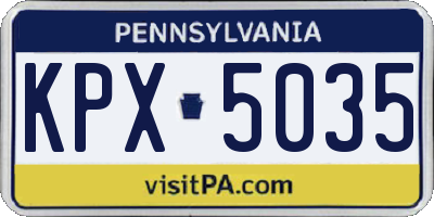 PA license plate KPX5035