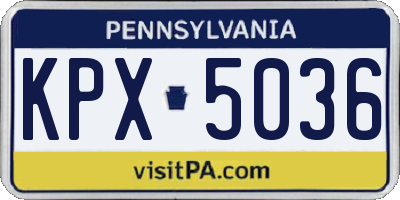 PA license plate KPX5036