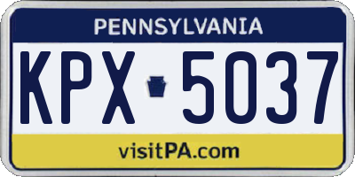 PA license plate KPX5037