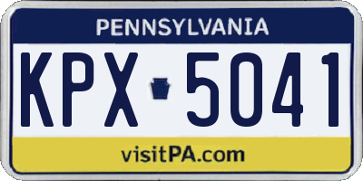 PA license plate KPX5041
