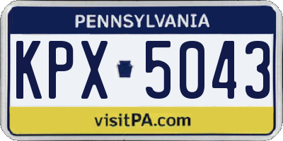 PA license plate KPX5043