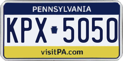 PA license plate KPX5050