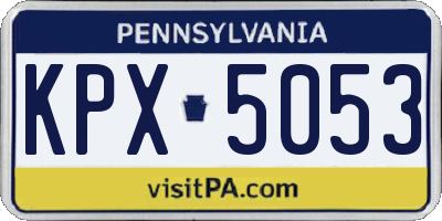PA license plate KPX5053