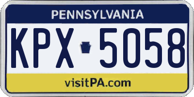 PA license plate KPX5058