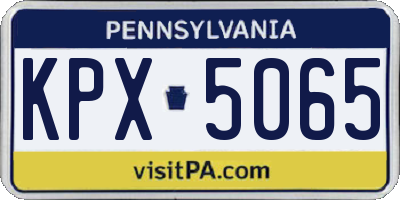 PA license plate KPX5065
