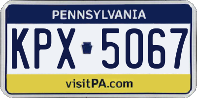 PA license plate KPX5067