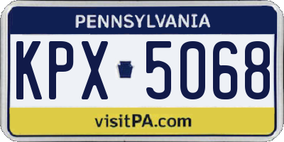 PA license plate KPX5068