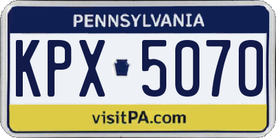 PA license plate KPX5070