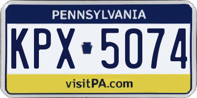 PA license plate KPX5074