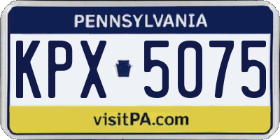 PA license plate KPX5075
