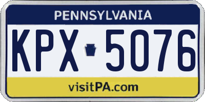 PA license plate KPX5076