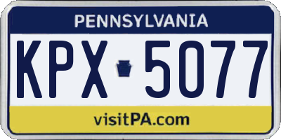 PA license plate KPX5077
