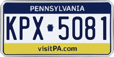 PA license plate KPX5081