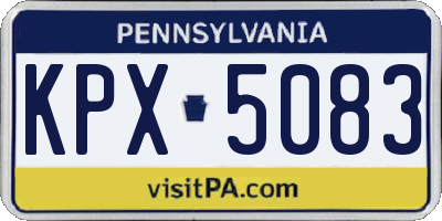 PA license plate KPX5083