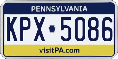 PA license plate KPX5086