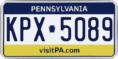 PA license plate KPX5089