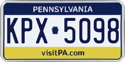 PA license plate KPX5098