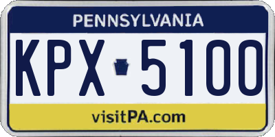 PA license plate KPX5100