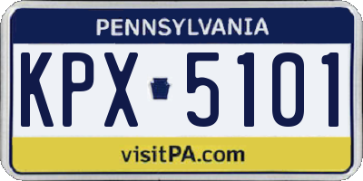PA license plate KPX5101