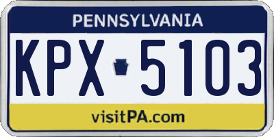 PA license plate KPX5103