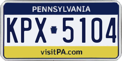 PA license plate KPX5104
