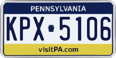 PA license plate KPX5106